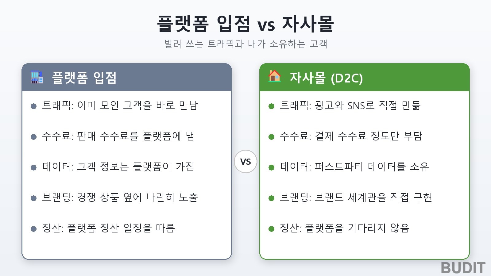 플랫폼에 올라탈 것인가, 내 땅을 만들 것인가? 자사몰과 플랫폼 입점, D2C 전략